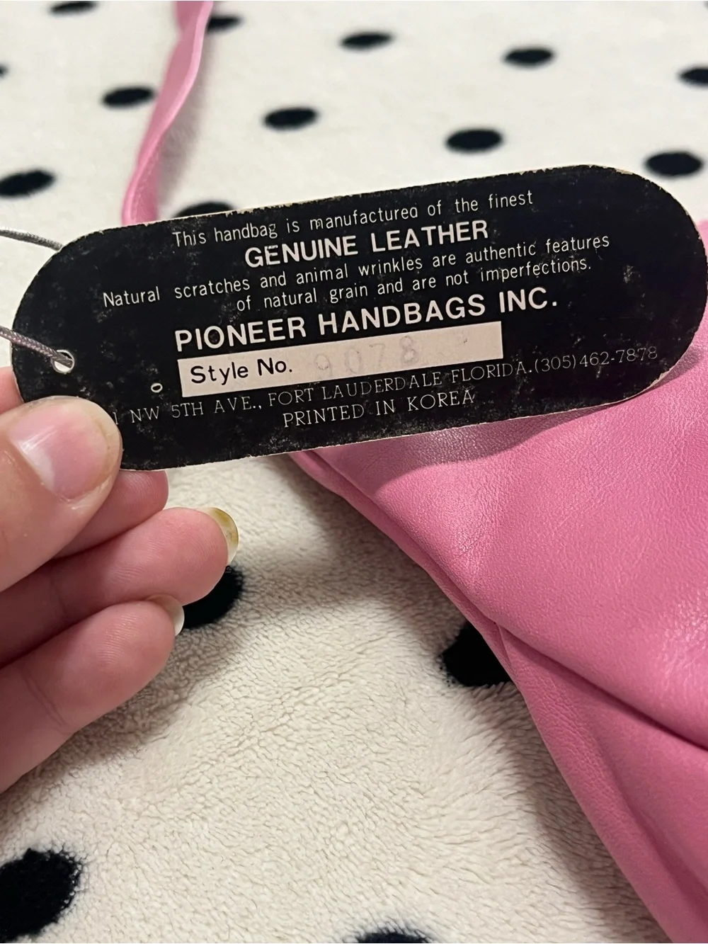 NWT Vintage Pioneer Handbags Pink Leather Crescent Hobo Shoulder Bag